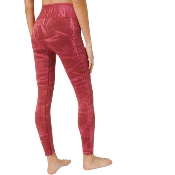 Lululemon Ebb to Street Tight *Wash Stone Wash Chianti / Pink Maroon Size 2 - Picture 3 of 11